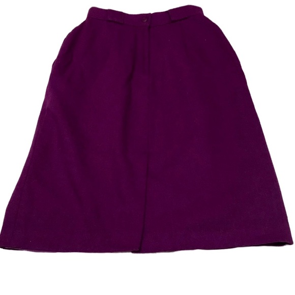 ⭐️ SK & Company Plum Purple 80s WOOL Midi High Waist Lined Skirt Women’s 6 P - Picture 2 of 7